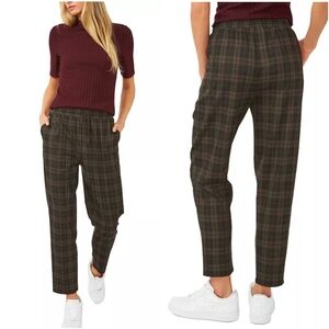 Riley & Rae Plaid Tartan Drawstring Pants Womens Medium M Elastic Waist Stretch